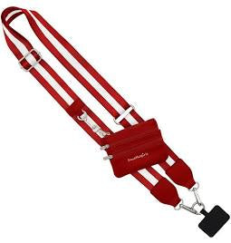 Clip and Go Phone Carrier with Pouch Red and White Stripe