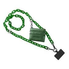 Clip and Go Phone Carrier with Pouch Green Chain