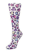 Compression Socks - Leopard Pastel Hearts