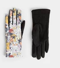 Coco + Carmen Multi Dogs Touchscreen Gloves- black