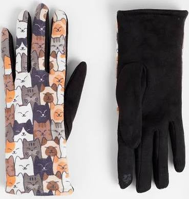 Coco + Carmen Multi Cats Touchscreen Gloves- black