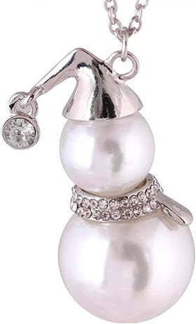 Pearl Snowman Necklaces from Coco & Carmen - silver