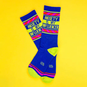 ANXIETY IS MY INFLUENCER gym crew socks