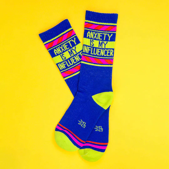 ANXIETY IS MY INFLUENCER gym crew socks