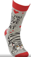 All You Need is Love and a Cat Socks - One Size - Jilly's Socks 'n Such