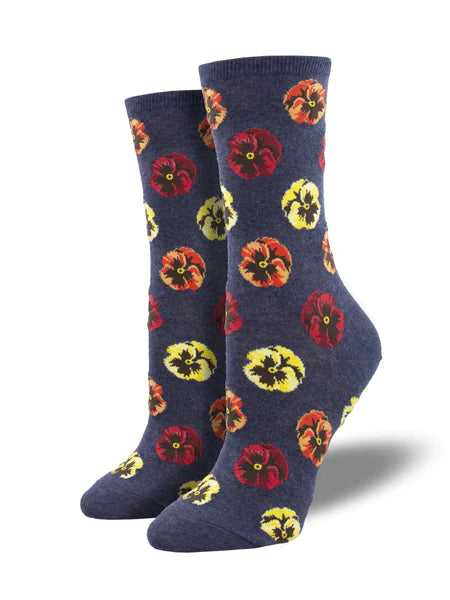 Women’s “Blooming Pansies” socks - Jilly's Socks 'n Such