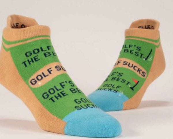 “Golf’s the best Golf Sucks Golf’s the best Golf sucks” Sneaker Sock - Jilly's Socks 'n Such