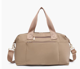 Copy of Jen & Co “Navy” Nylon Weekender - Taupe/Gold