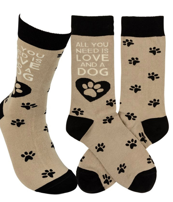 All You Need Is Love and a Dog - Jilly's Socks 'n Such