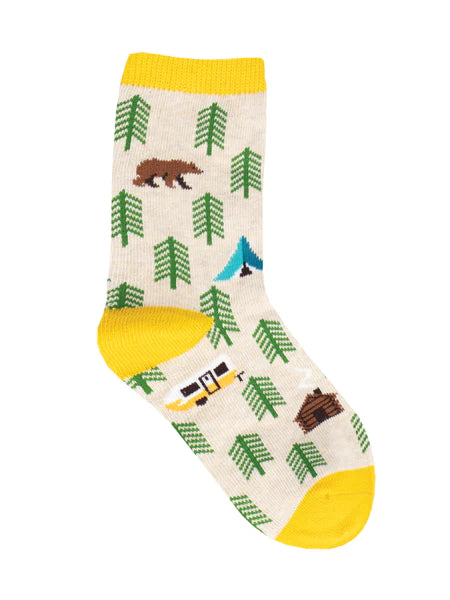 Kids “Bear in the Woods” Socks - Jilly's Socks 'n Such