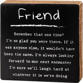 “Friend” Block Sign
