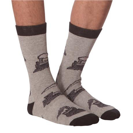 Men’s Grey Train Socks - Jilly's Socks 'n Such