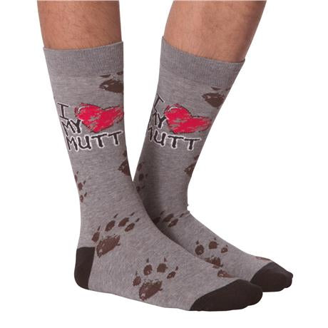 Men’s “I heart my mutt” Socks - Jilly's Socks 'n Such