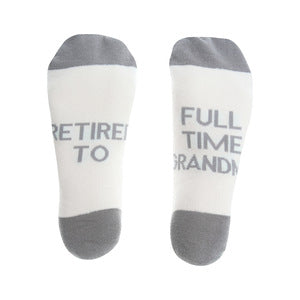 Women’s “Retired to Full Time Grandma” Socks - Jilly's Socks 'n Such