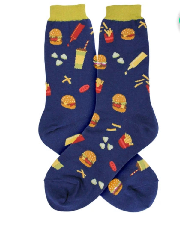 Women’s Fast Food Hamburger Socks - Jilly's Socks 'n Such