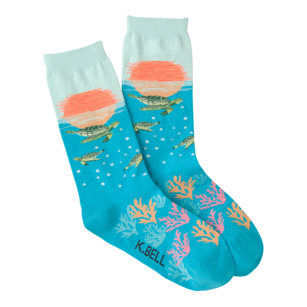 Women’s Sea Turtle Sunset Socks - Jilly's Socks 'n Such