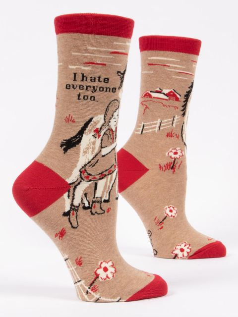 Women’s “I Hate Everyone Too” Socks - Jilly's Socks 'n Such