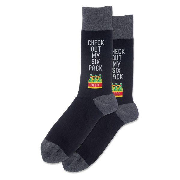 Men’s Check Out My Six Pack Beer Socks - Jilly's Socks 'n Such