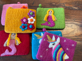 Felted coin purses