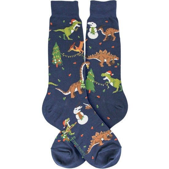 Men’s Snowman Dinosaur Socks - Jilly's Socks 'n Such