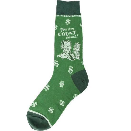 Men’s Accountant “Count On Me” Socks - Jilly's Socks 'n Such