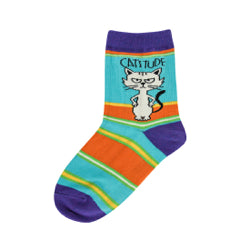 Kid’s  Catitude Socks - Jilly's Socks 'n Such