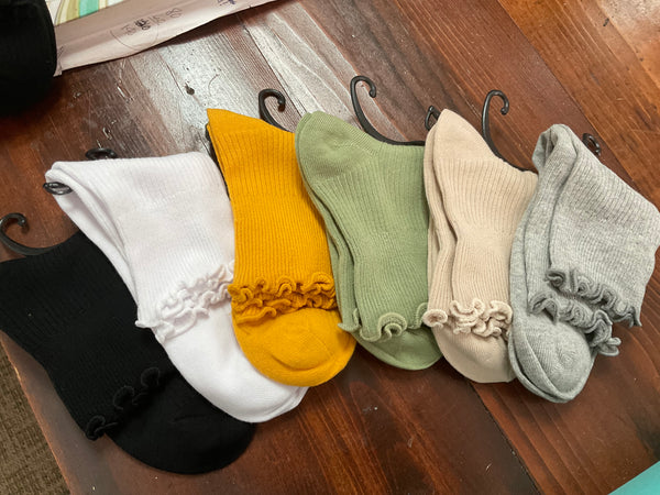 Ruffle top socks - Solid colors - Jilly's Socks 'n Such