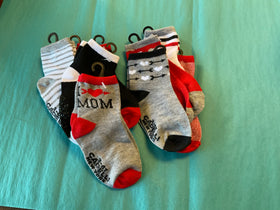 Toddler socks, red,black,white,grey