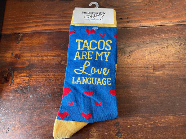 Tacos are my Love Language sock - One Size - Jilly's Socks 'n Such