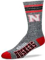 Men’s Marbled Nebraska Socks - Jilly's Socks 'n Such