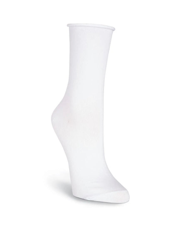 Women’s Everyday Basics White Roll Up Socks - Jilly's Socks 'n Such