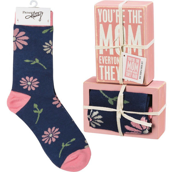 “Mom Everyone Wishes They Had” - Box Sign and Sock Set - Jilly's Socks 'n Such