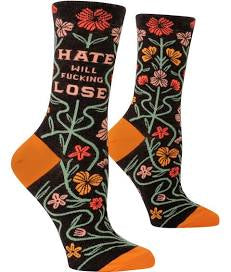 Women’s “Hate will Fucking Lose” Socks - Jilly's Socks 'n Such