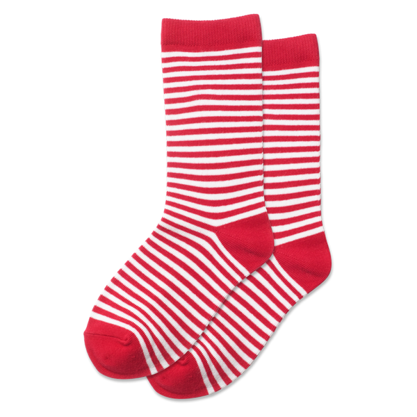 Kids Hot Sox Red n’ White Striped Socks - Jilly's Socks 'n Such