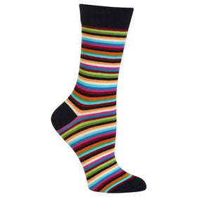 Women’s Black Colorful Stripe Socks
