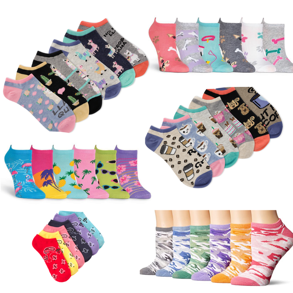 Women’s 6 Pair Pack Socks - Various Colors