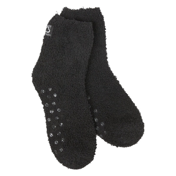 Women’s Worlds Softest Black Fuzzy Socks/grippers - Jilly's Socks 'n Such