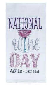 “National Wine Day” Kitchen Towel - Jilly's Socks 'n Such