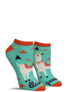 Women’s Ankle Llama Queen Socks - Jilly's Socks 'n Such