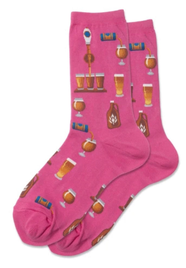 Women’s Pink Craft Beer Pint Socks - Jilly's Socks 'n Such
