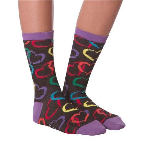 Women’s Rainbow Hearts Socks - Jilly's Socks 'n Such