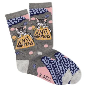 “Knit happens”  women’s sock - Jilly's Socks 'n Such