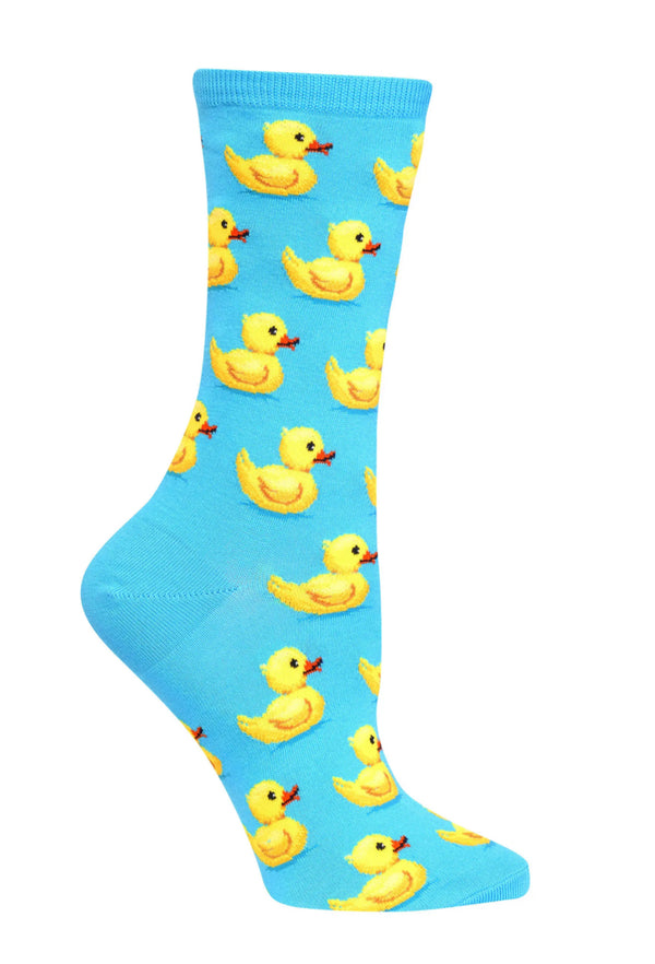 Women’s Aqua Rubber Ducks Socks - Jilly's Socks 'n Such