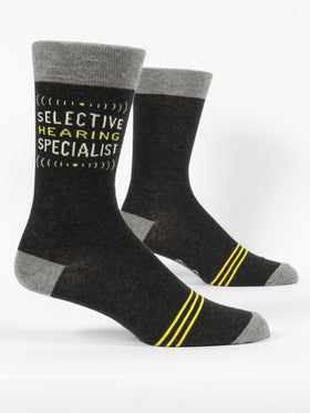 Men’s “Selective Hearing Specialist” Saying Socks