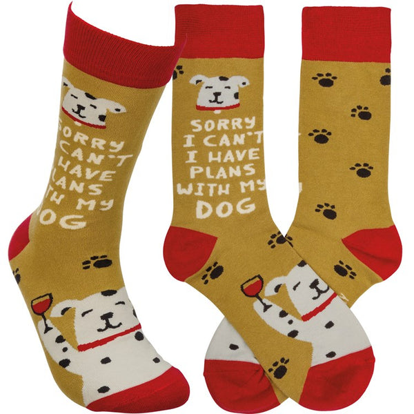 “Plans with my Dog”  Socks - One Size - Jilly's Socks 'n Such