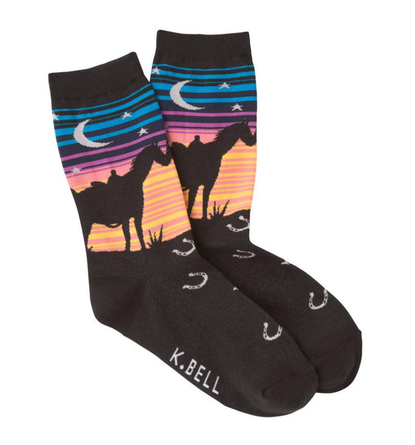 Women’s Horse Sunset Socks - Jilly's Socks 'n Such