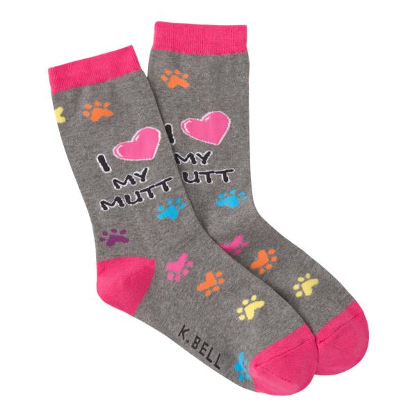 Women’s “I Love My Mutt” Socks - Jilly's Socks 'n Such