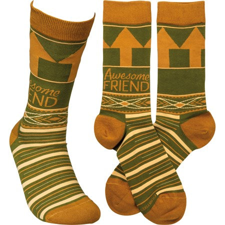 “Awesome Friend” Socks - One Size - Jilly's Socks 'n Such