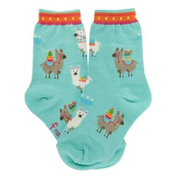 Kids Aqua Llama Socks
