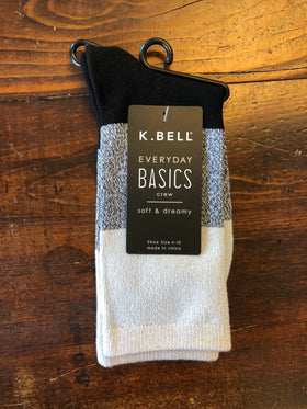 Women’s Black Grey Stripe Super Soft Socks